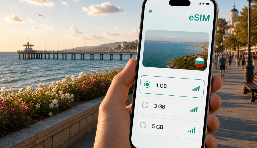 eSIM في بورغاس: إنترنت وسفر في بلغاريا
