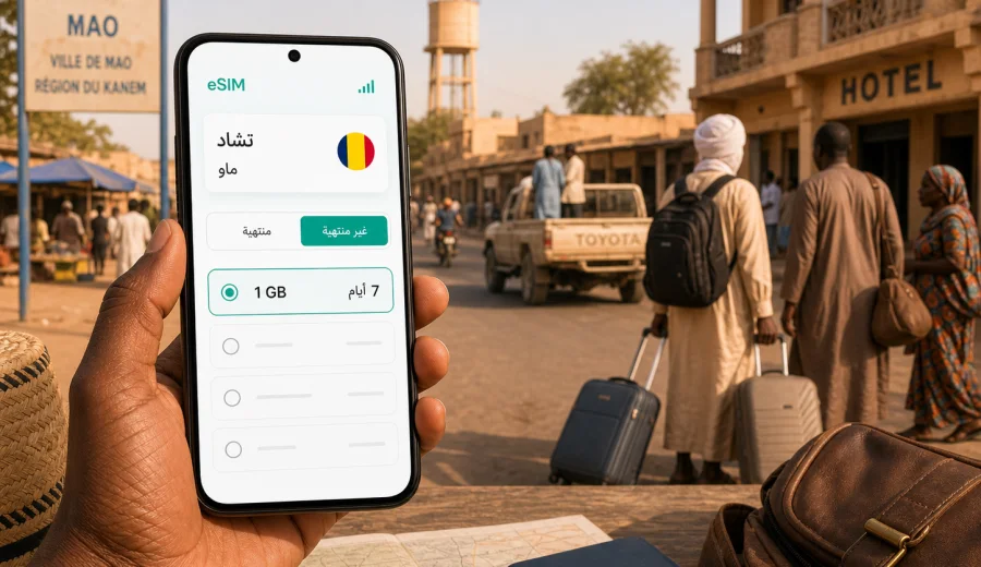 eSIM في ماو: إنترنت السفر في تشاد