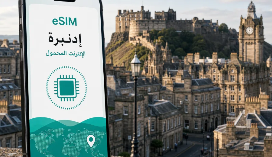 eSIM إدنبرة: الإنترنت والاتصال المحمول