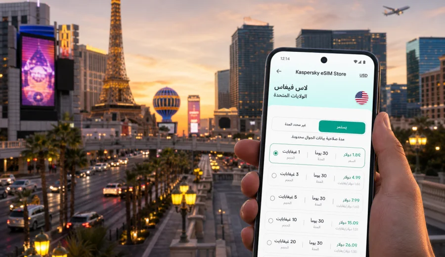 eSIM لاس فيغاس: إنترنت واتصال محمول
