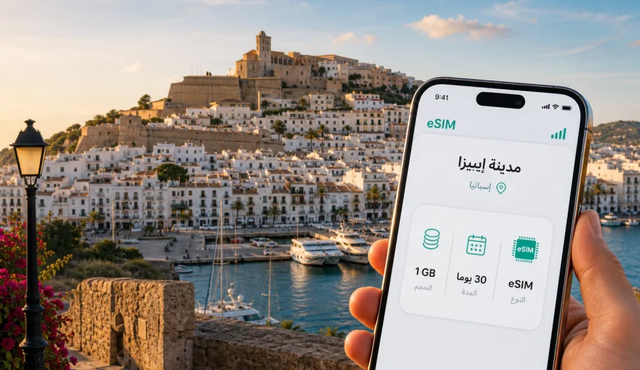 eSIM في مدينة إيبيزا: إنترنت واتصال محمول