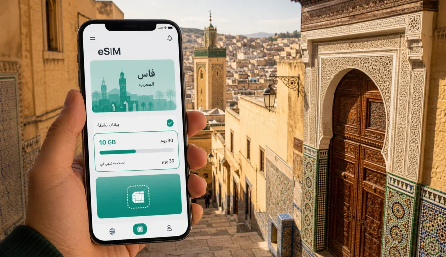 eSIM فاس: إنترنت واتصال محمول للمسافرين