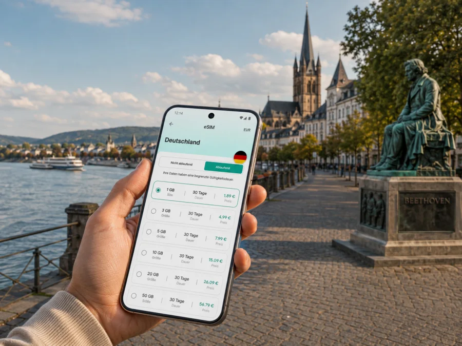 Bonn eSIM: mobiles Internet für Ihre Reise