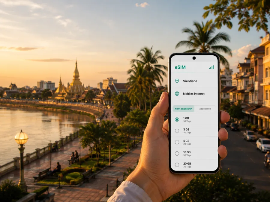 Vientiane eSIM: mobiles Internet für die Reise
