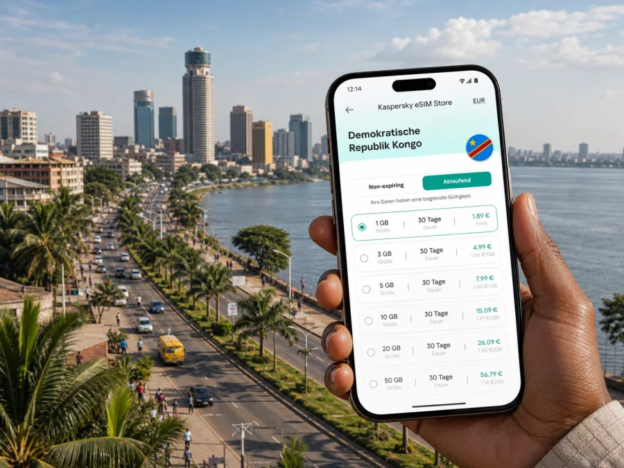 Kinshasa eSIM: mobiles Internet für die Reise