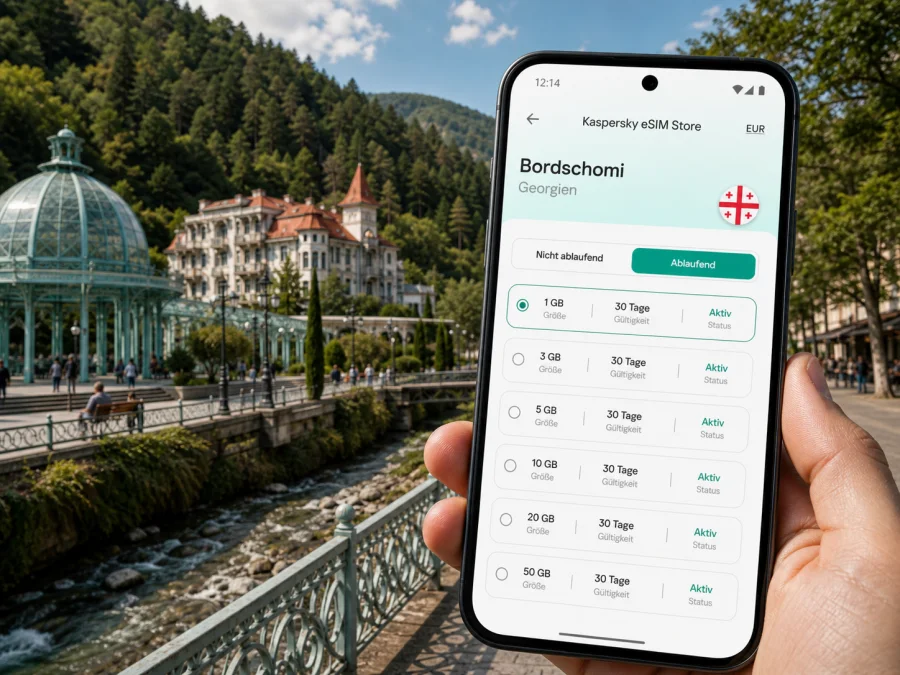 Bordschomi eSIM: Internet für Georgien-Reisen