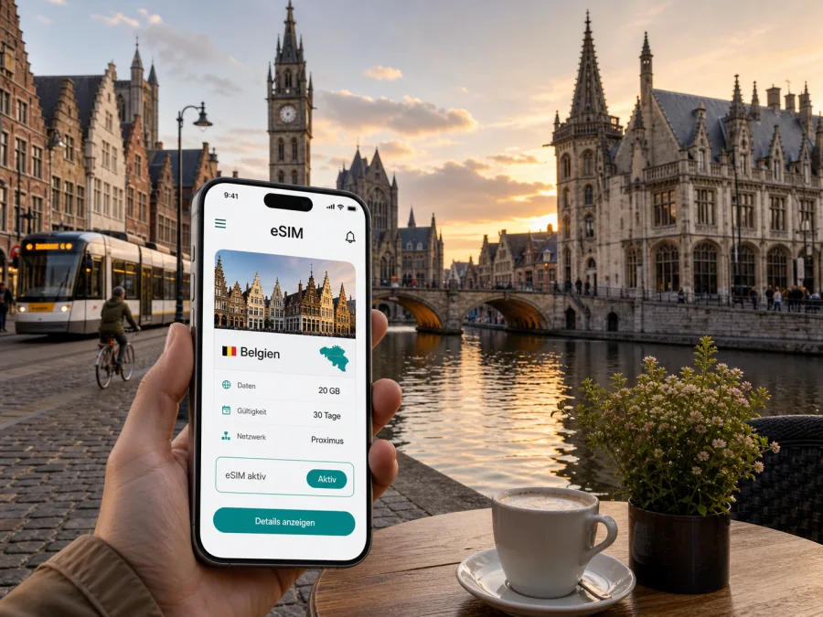 Gent eSIM: mobiles Internet für Ihre Reise