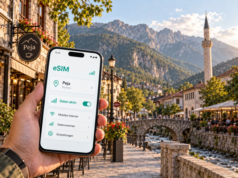 eSIM für Peja: Mobiles Internet im Kosovo