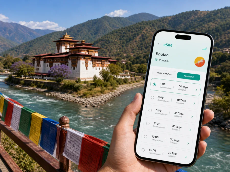 Punakha eSIM: Internet für Bhutan-Reisen