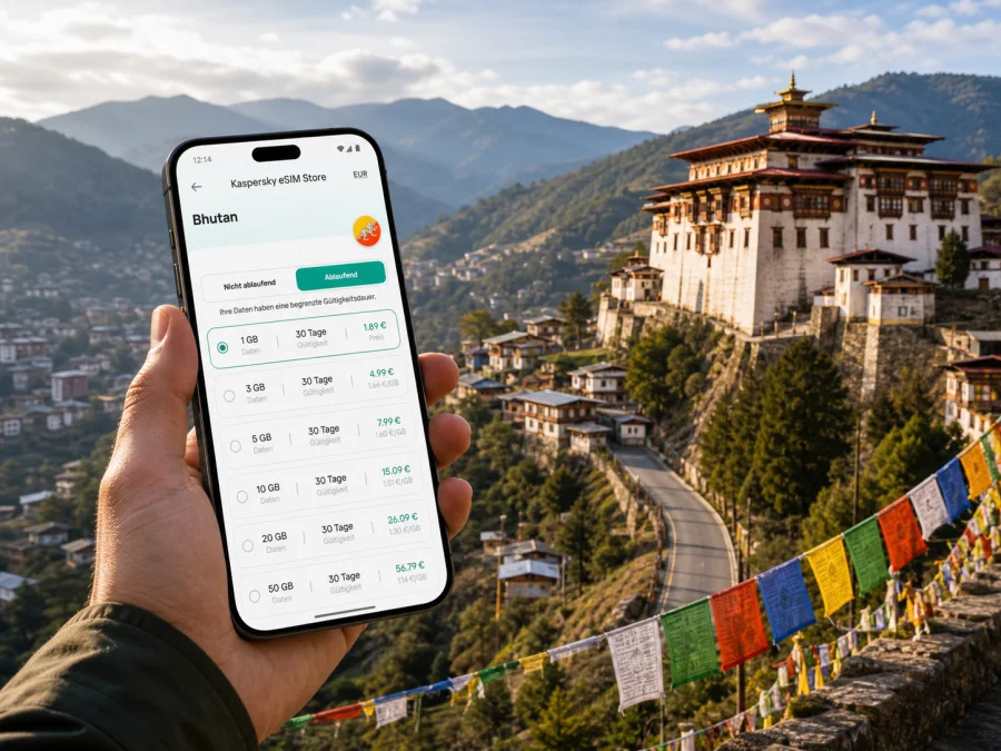 Mongar eSIM: Internet für Ostbhutan