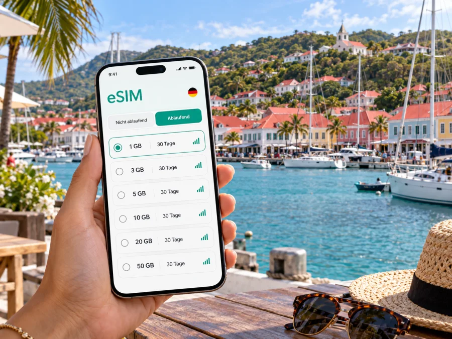 Gustavia eSIM: mobiles Internet für Ihre Reise