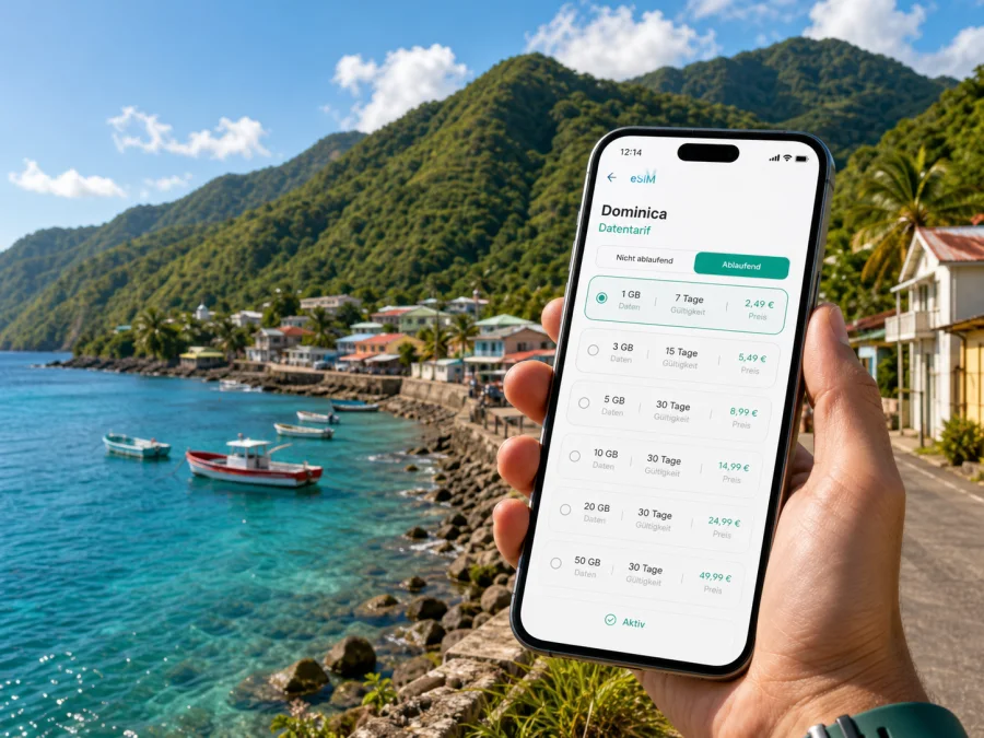 Soufrière eSIM: Internet für Dominica