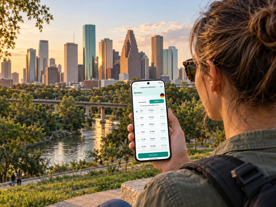 Houston eSIM: mobiles Internet für Ihre Reise