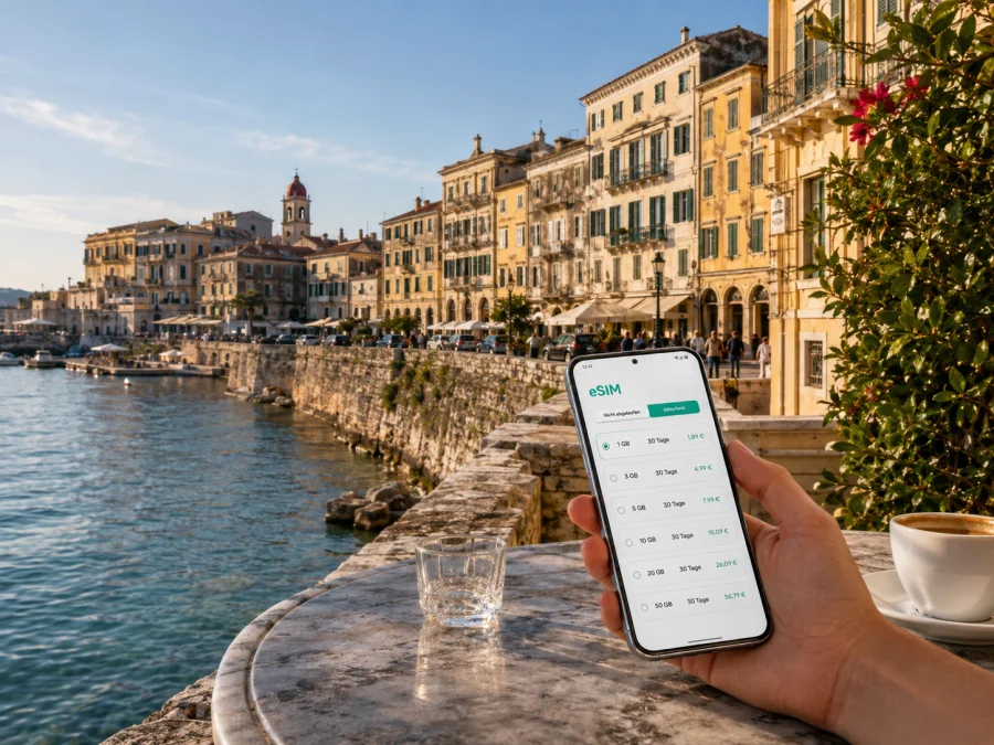 eSIM für Korfu-Stadt: mobiles Internet auf Reisen