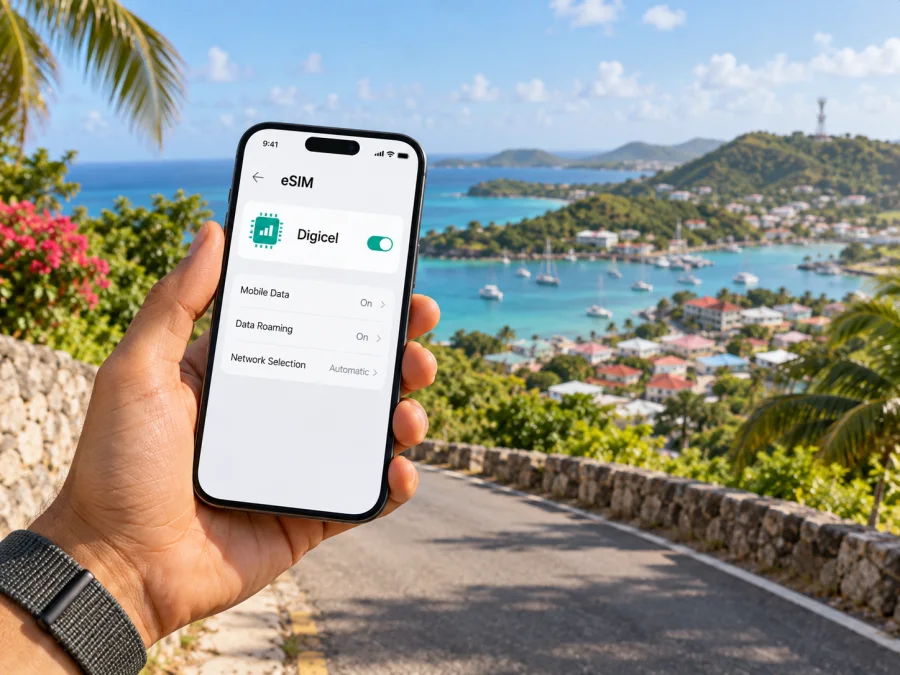 Digicel eSIM in Antigua und Barbuda: verbinden
