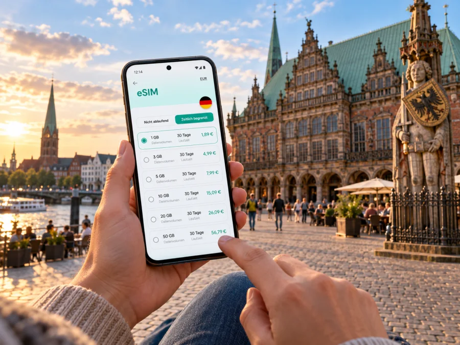 Bremen: eSIM für mobiles Internet auf Reisen