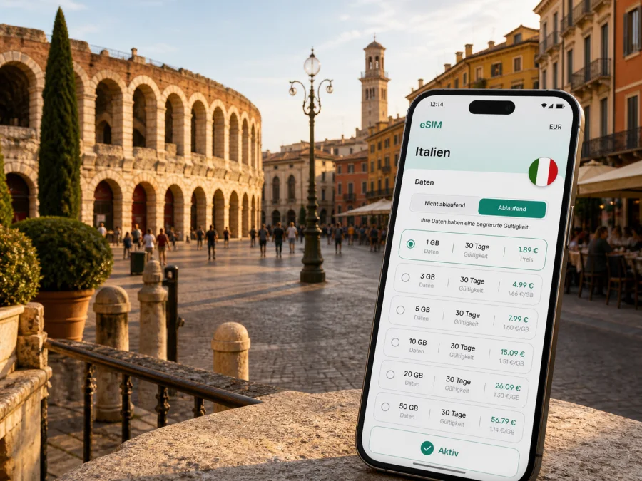 eSIM für Verona: Internet in Italien