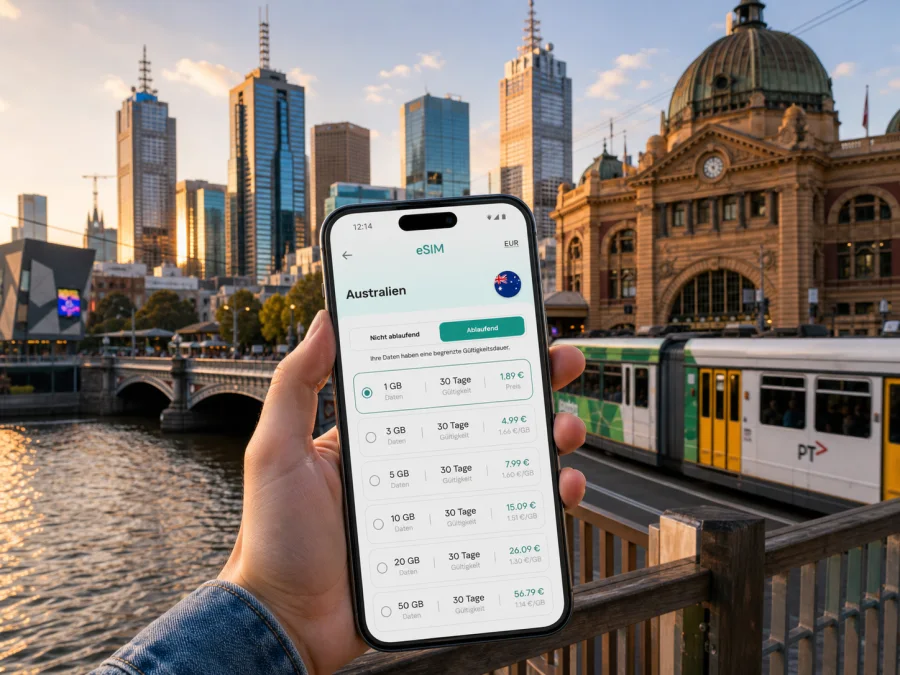 Melbourne eSIM: mobile Verbindung & Internet