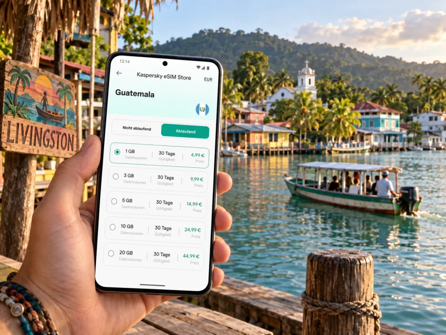 eSIM in Livingston: mobiles Internet in Guatemala