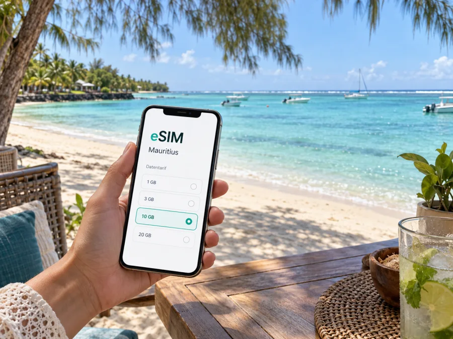 Trou aux Biches: eSIM für Internet auf Mauritius