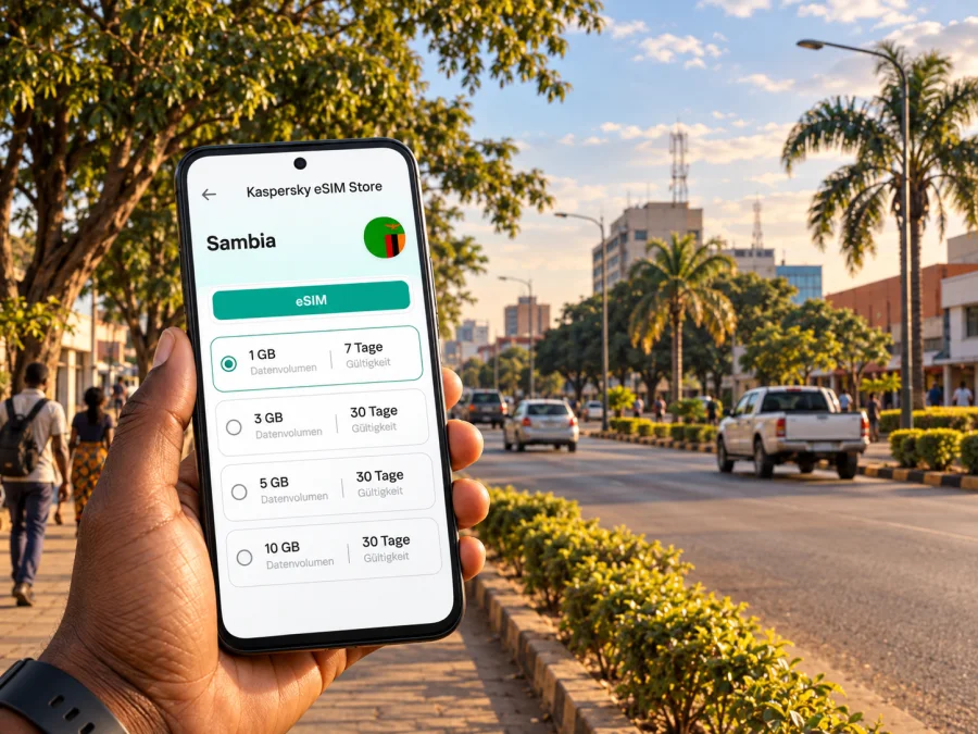 Ndola: eSIM für mobiles Internet und Verbindung