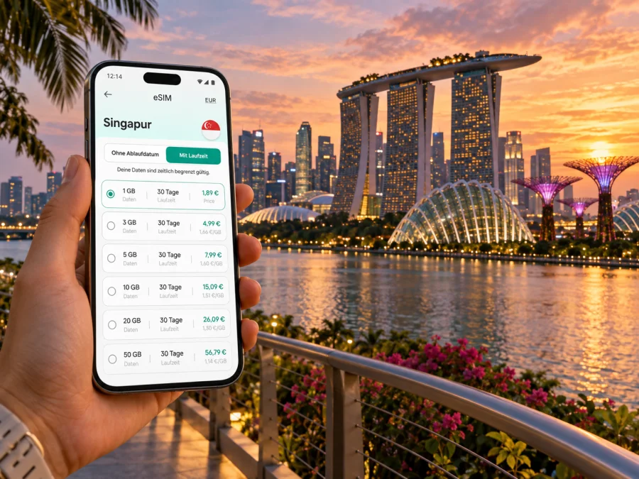 Marina Bay eSIM: mobiles Internet in Singapur