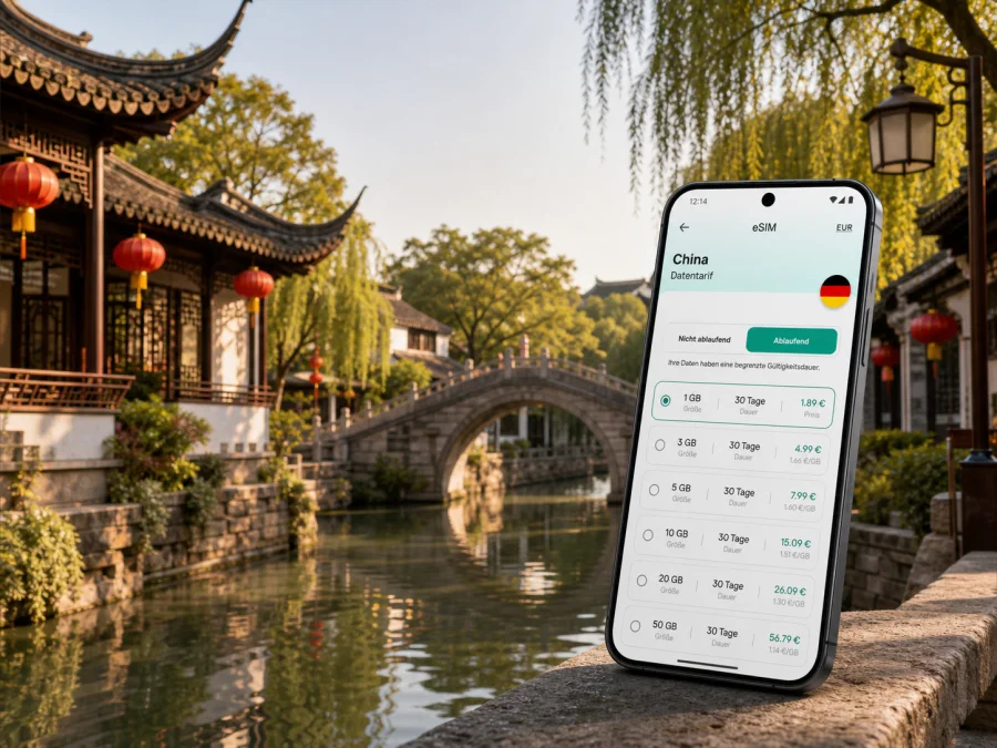 eSIM Suzhou: mobiles Internet für China