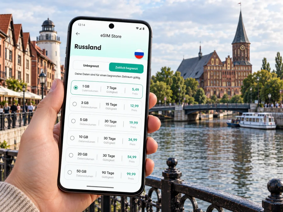 Kaliningrad eSIM: mobiles Internet für die Reise