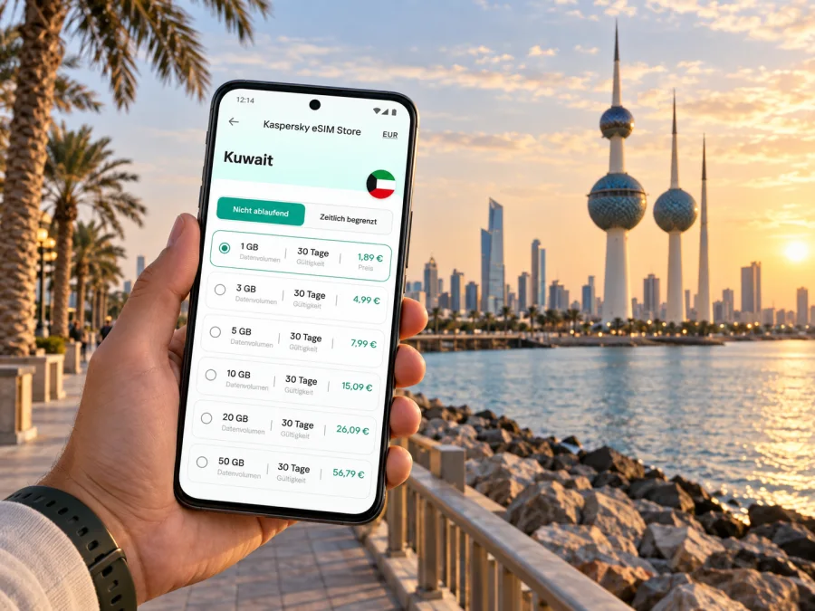 Kuwait-Stadt: eSIM für mobiles Internet auf Reisen