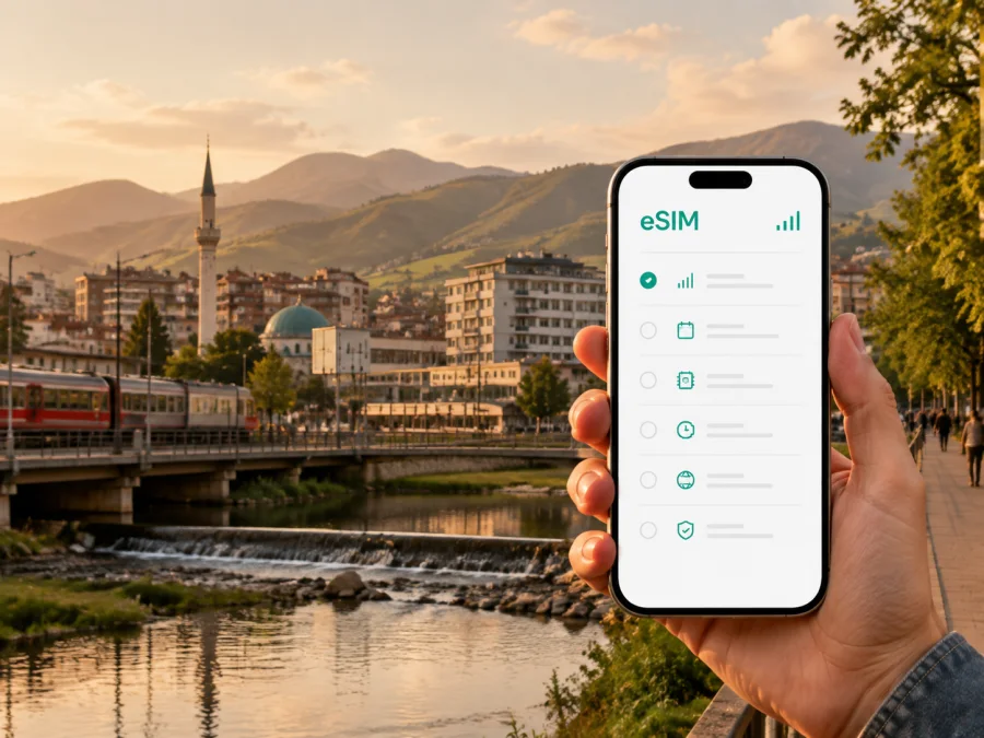eSIM für Ferizaj: mobiles Internet auf Reisen