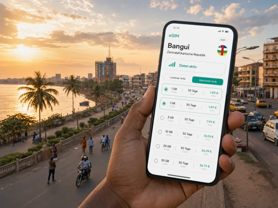 Bangui eSIM: Internet und mobile Verbindung