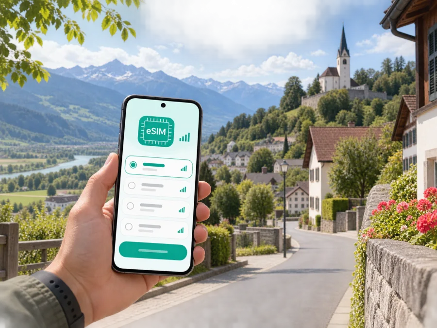 eSIM für Gamprin: Mobiles Internet in Liechtenstein