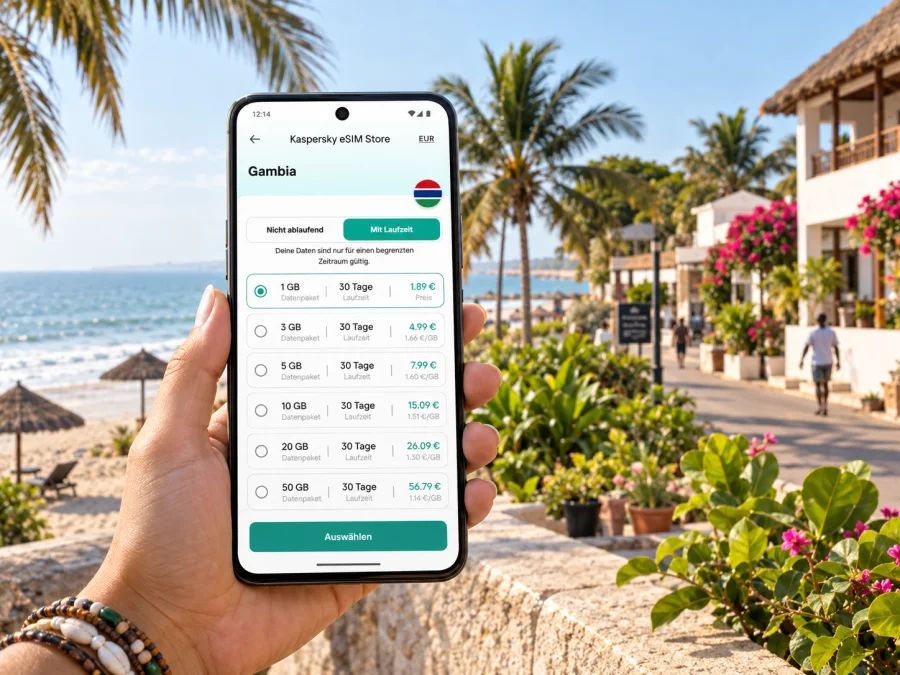 Fajara eSIM: mobiles Internet für Ihre Reise