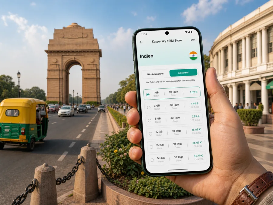 Delhi eSIM: mobiles Internet für Indien-Reisen