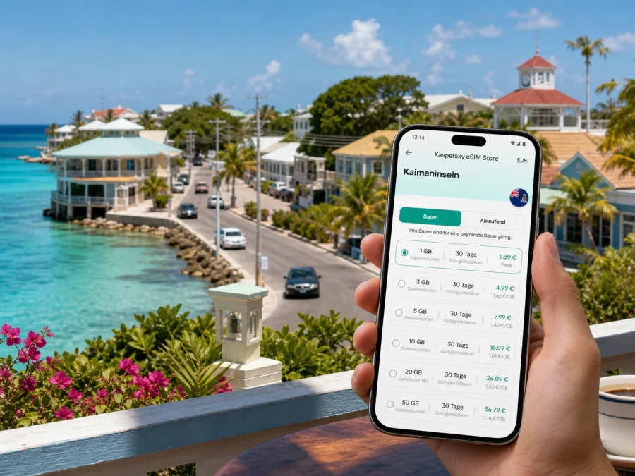 Bodden Town eSIM: Internet für Kaimaninseln