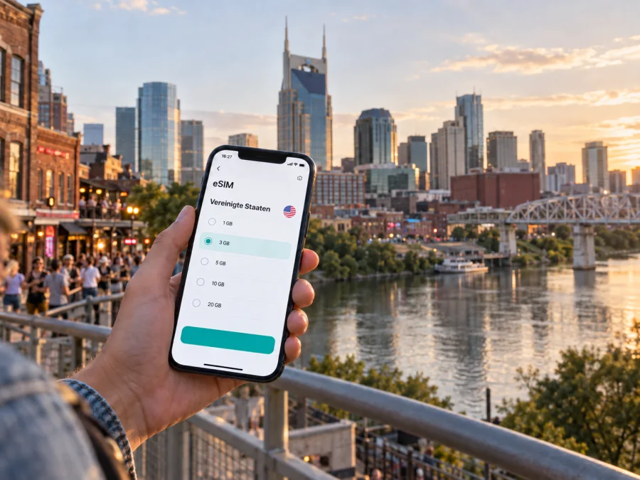 Nashville eSIM: mobiles Internet für die Reise