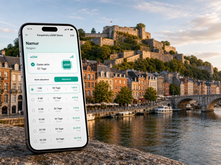 Namur eSIM: mobiles Internet in Belgien