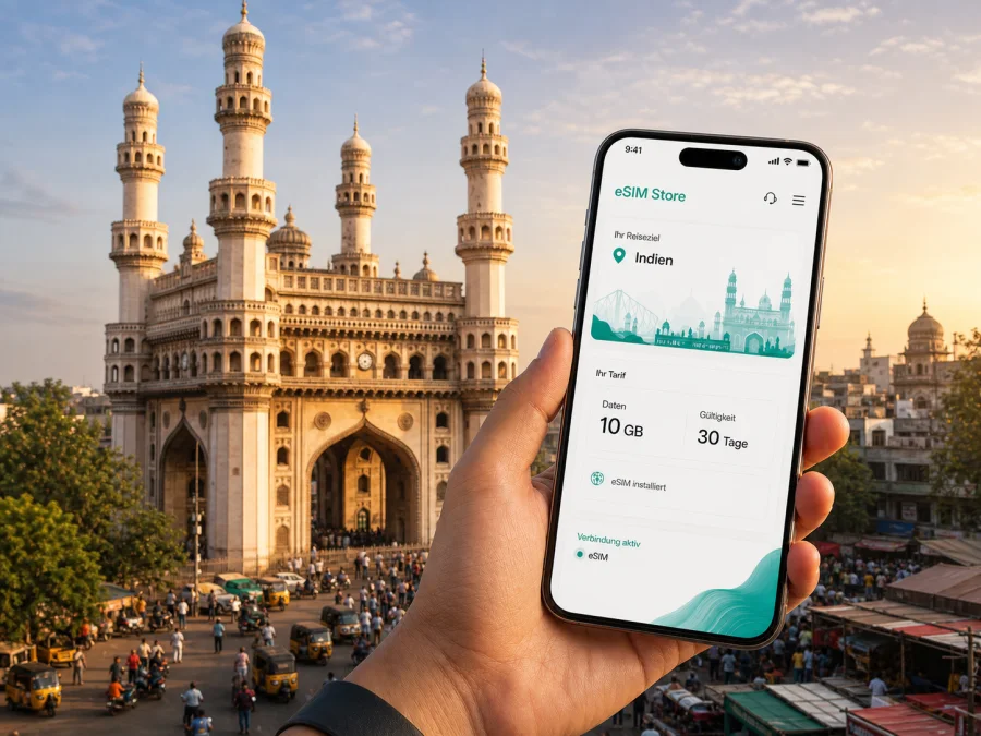 Hyderabad eSIM: mobiles Internet für die Reise