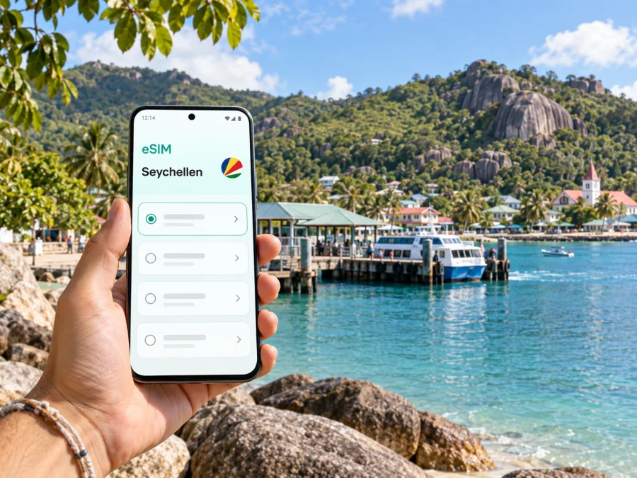 eSIM in Baie Sainte Anne: Internet auf Praslin