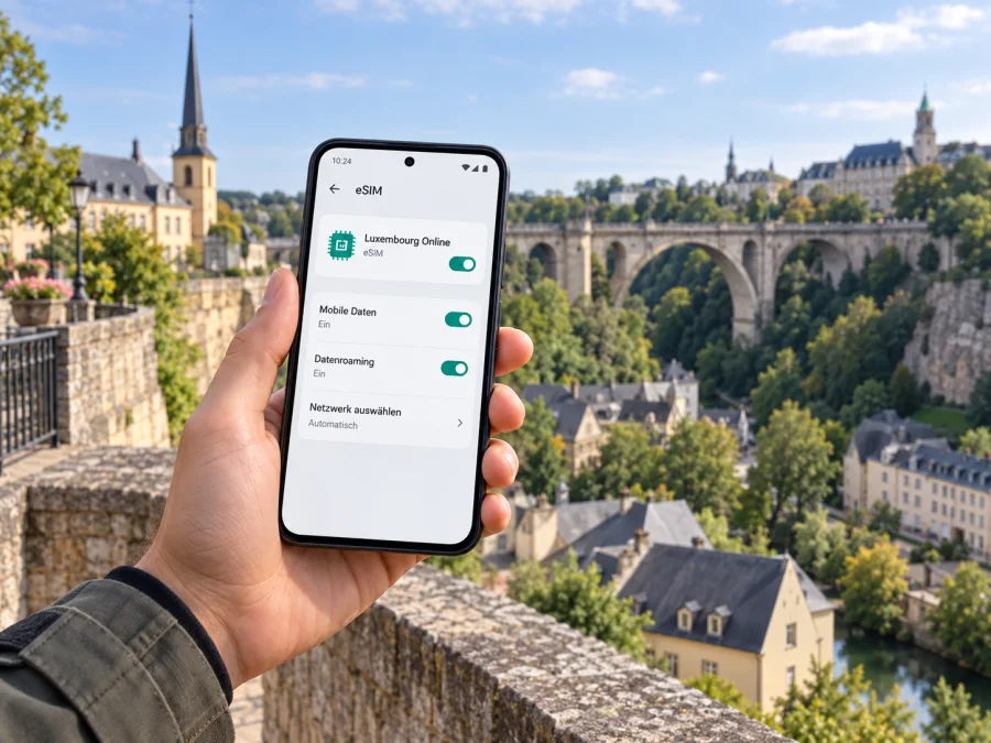 Luxembourg Online eSIM in Luxemburg: Aktivierung