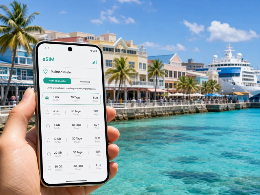 George Town eSIM: Internet auf den Kaimaninseln