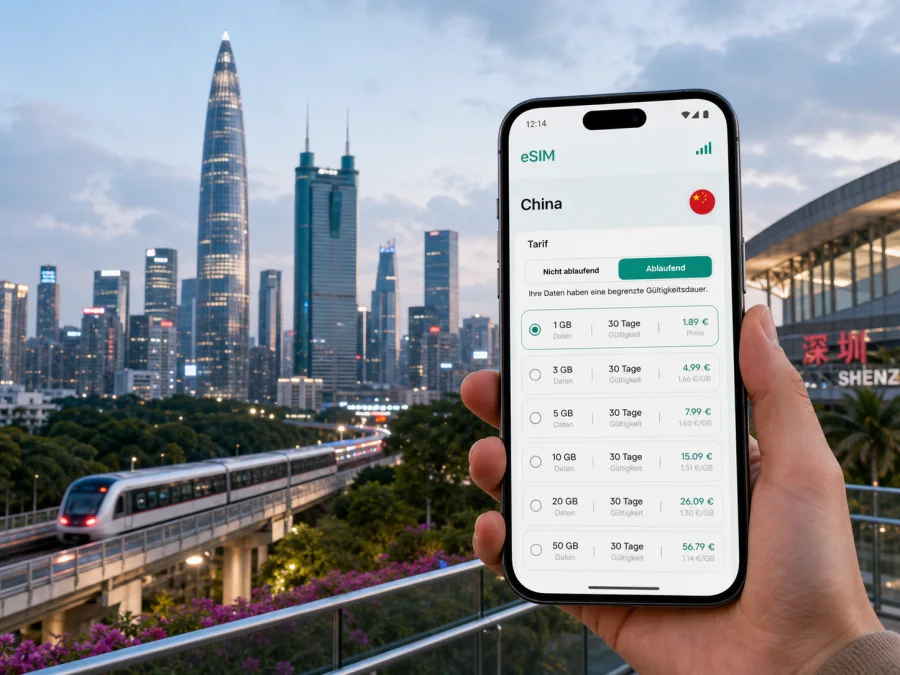 eSIM für Shenzhen: mobiles Internet in China