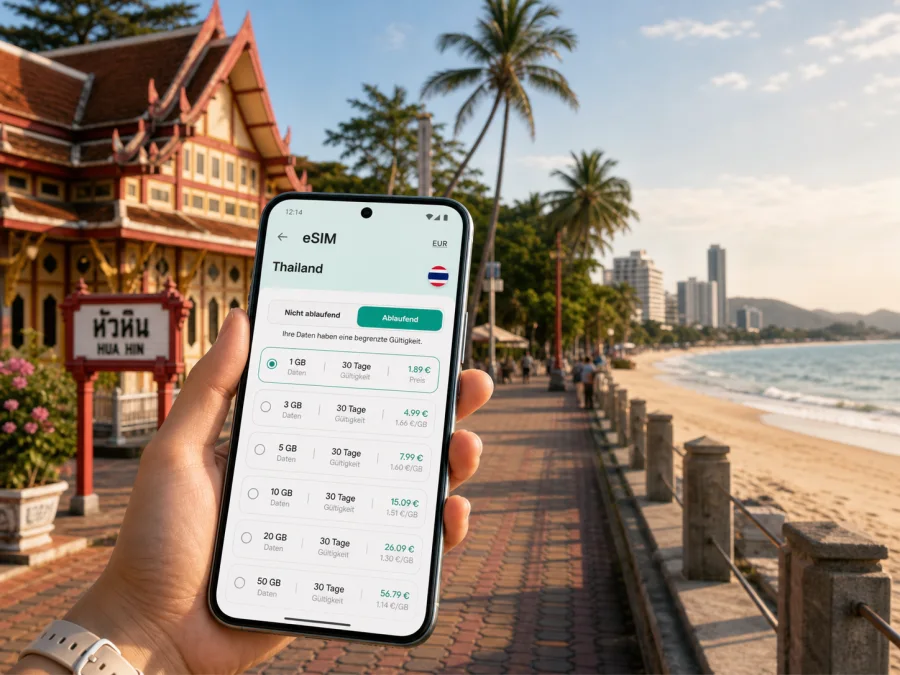 Hua Hin eSIM: Internet für Ihre Reise