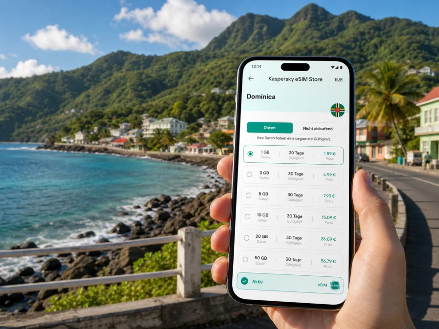 Salisbury eSIM: mobiles Internet in Dominica