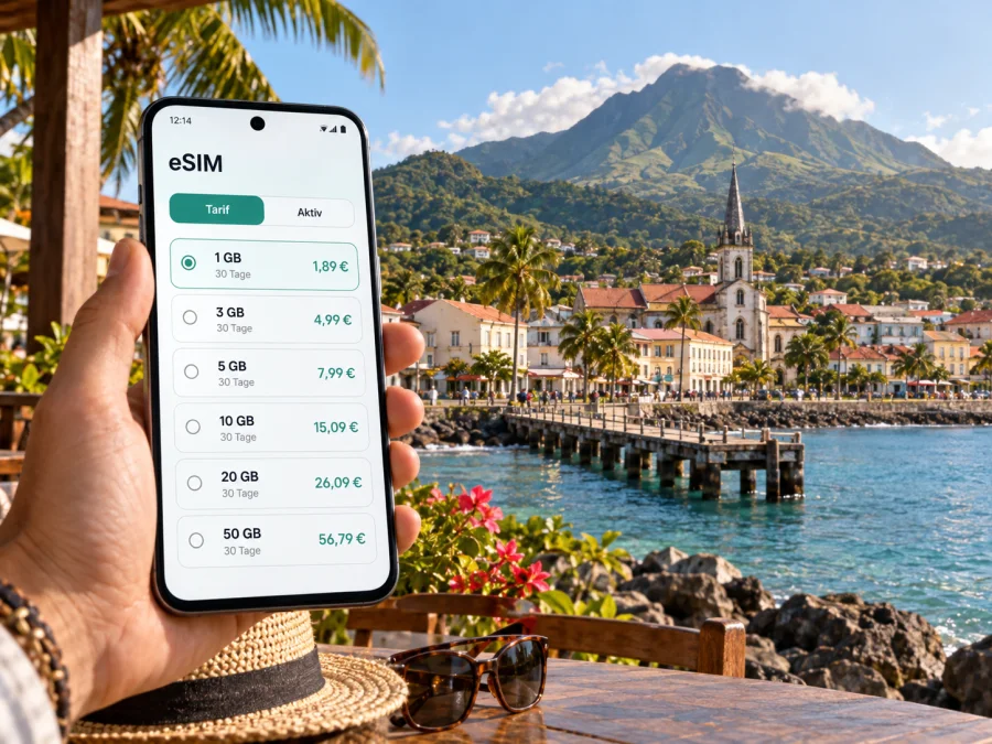 Saint-Pierre eSIM: Mobiles Internet auf Martinique
