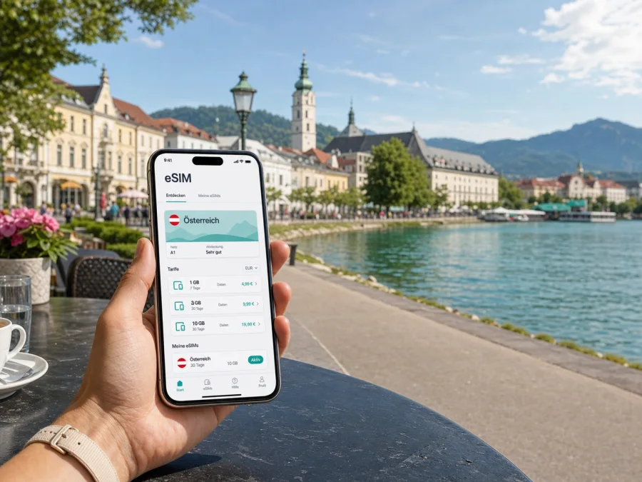 Klagenfurt eSIM: mobiles Internet auf Reisen