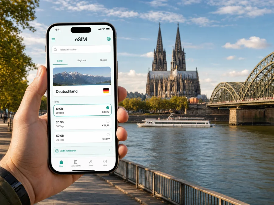 eSIM für Köln: mobiles Internet auf Reisen
