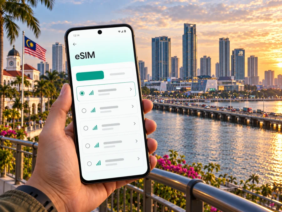Johor Bahru eSIM: mobiles Internet in Malaysia