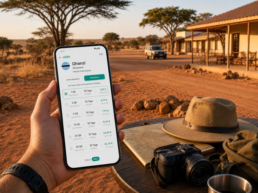 eSIM in Ghanzi: Internet für Botswana-Reisen