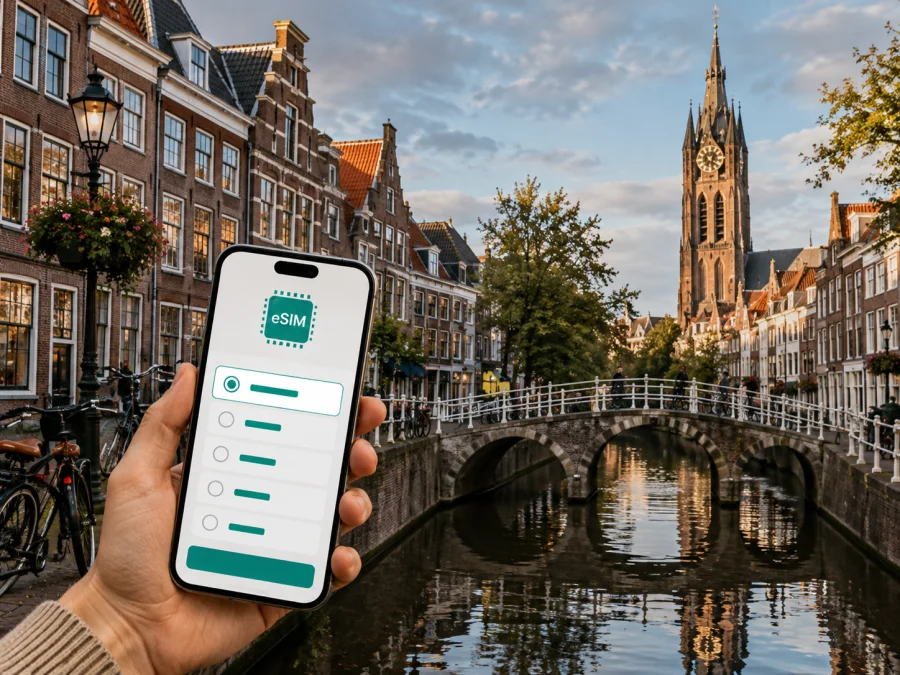 Delft eSIM: mobiles Internet für Ihre Reise